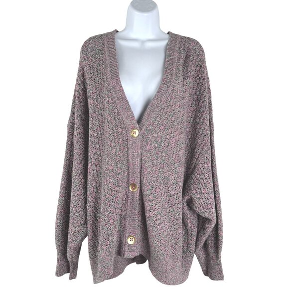 J. Jill Crochet Knit Cardigan Sweater 4X Cotton V-Neck Slouchy NWOT CJ-2156 - Picture 1 of 12